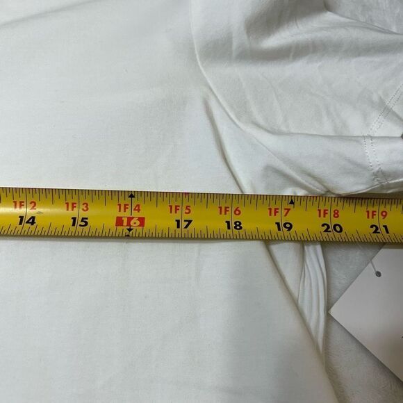 Ellen Tracy White Pleated Chiffon Crewneck Tee Small New - Picture 8 of 9